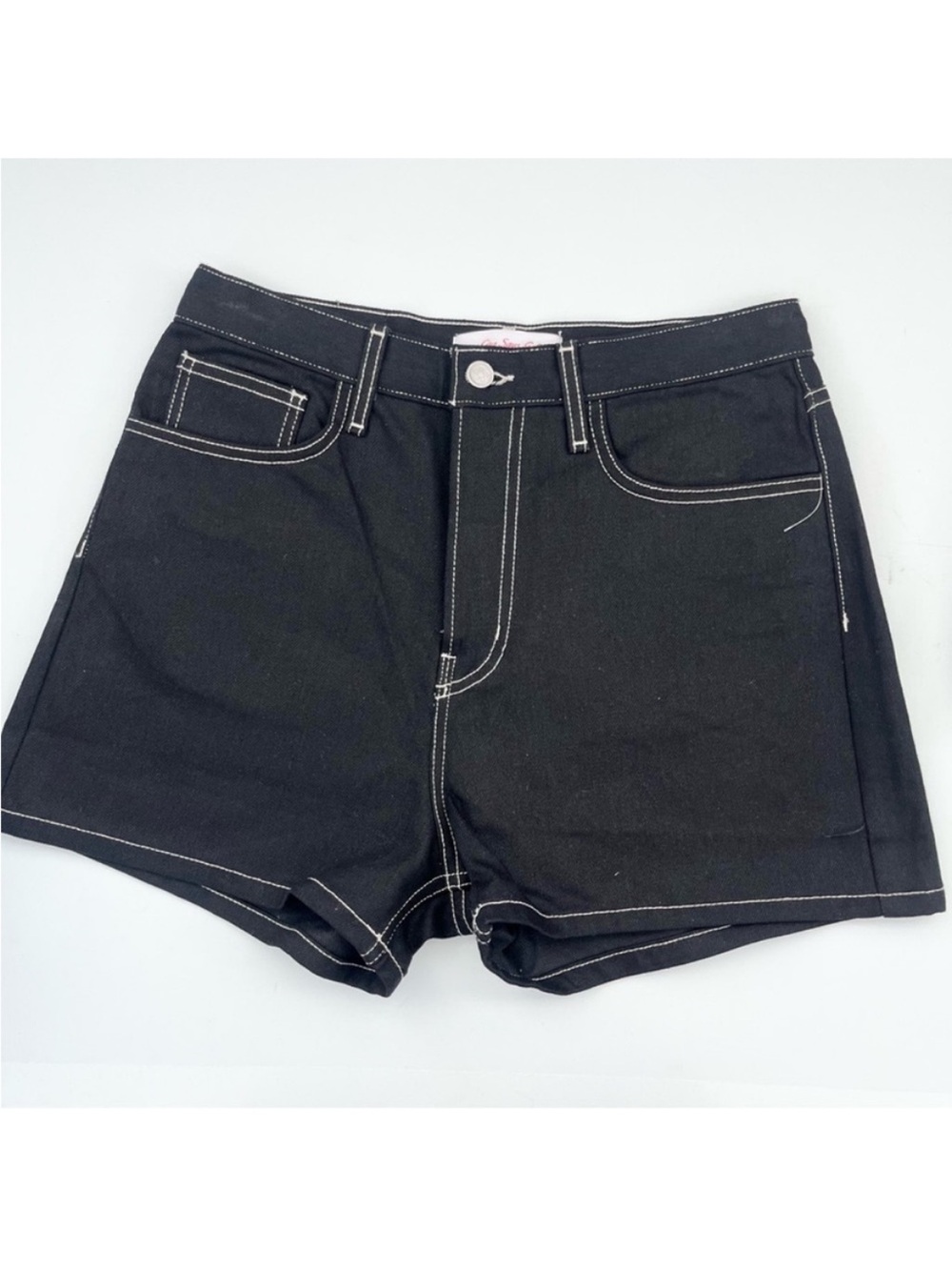 Lisa Says Gah Embroidered Shorts Black Denim NEW - Picture 5 of 7